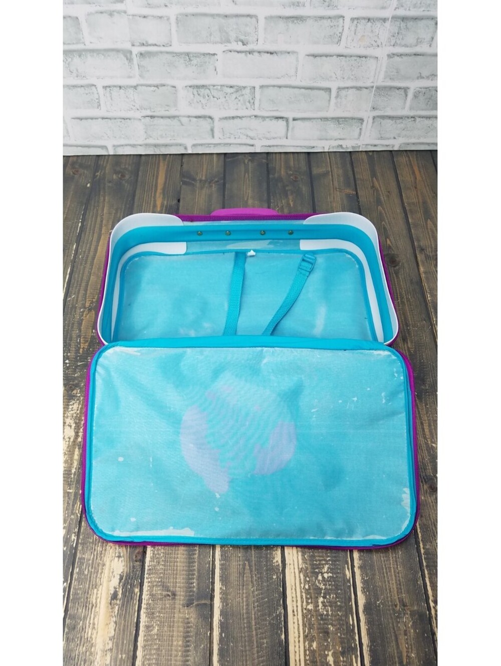 VINTAGE - Disney Aladdin & Jasmine Purple Luggage Suitcase Carry Bag with Handle